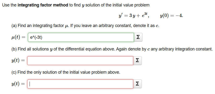 Solved Use The Integrating Factor Method To Find Y Solution | Chegg.com