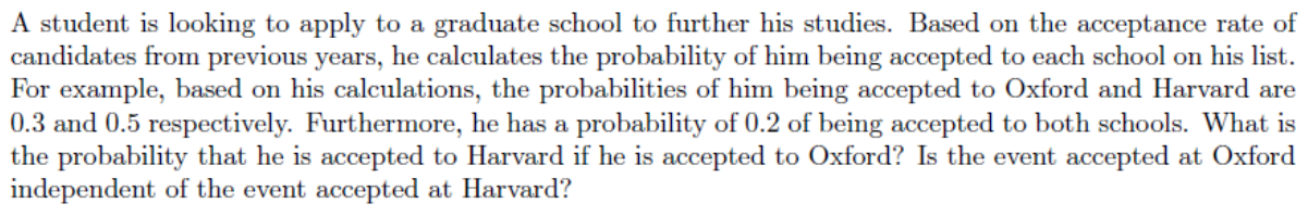 Solved A student is looking to apply to a graduate school to | Chegg.com