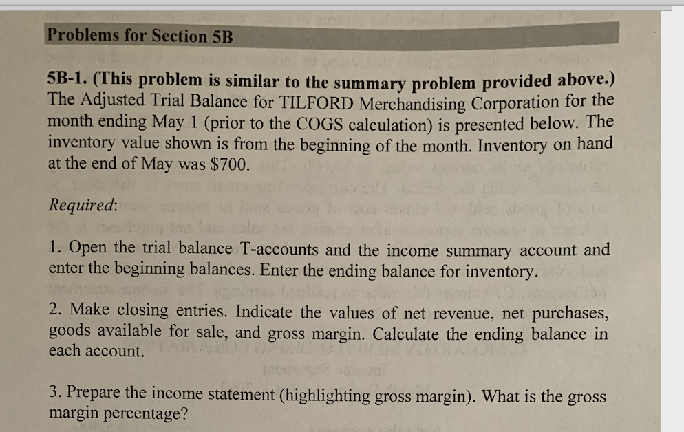 Solved Problems for Section 5B 5B-1. (This problem is | Chegg.com