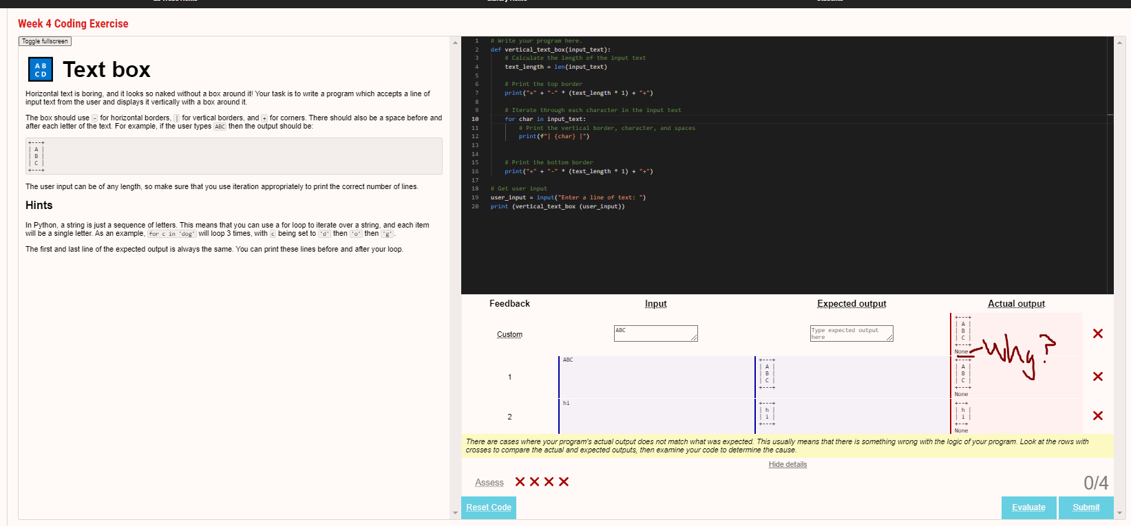 Solved Can someone explain why there none appears in my code | Chegg.com