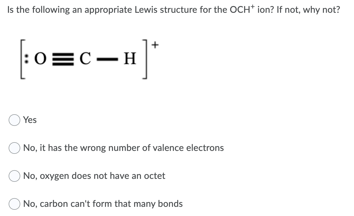 Solved Is the following an appropriate Lewis structure for | Chegg.com