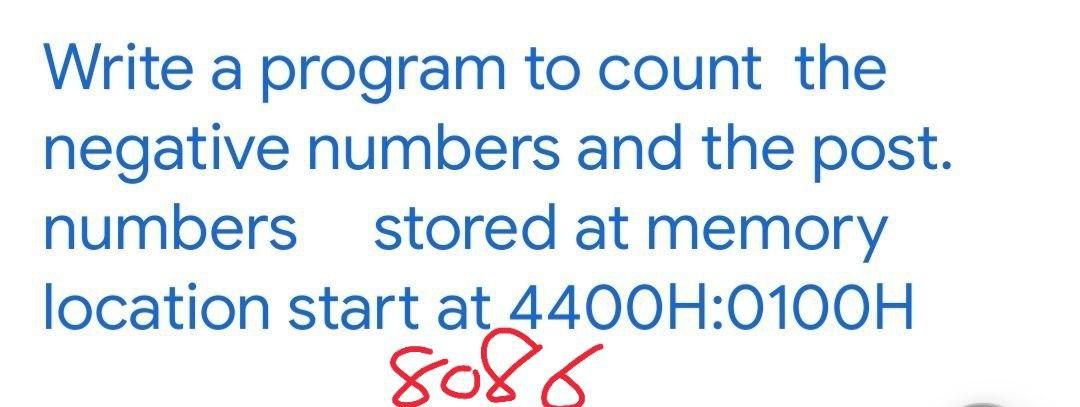 Solved Write a program to count the negative numbers and the | Chegg.com