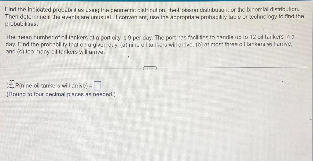 Solved Find The Indicated Probabilities Using The Geometric | Chegg.com