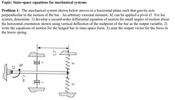 Solved Problem 1: The mechanical system shown below moves in | Chegg.com