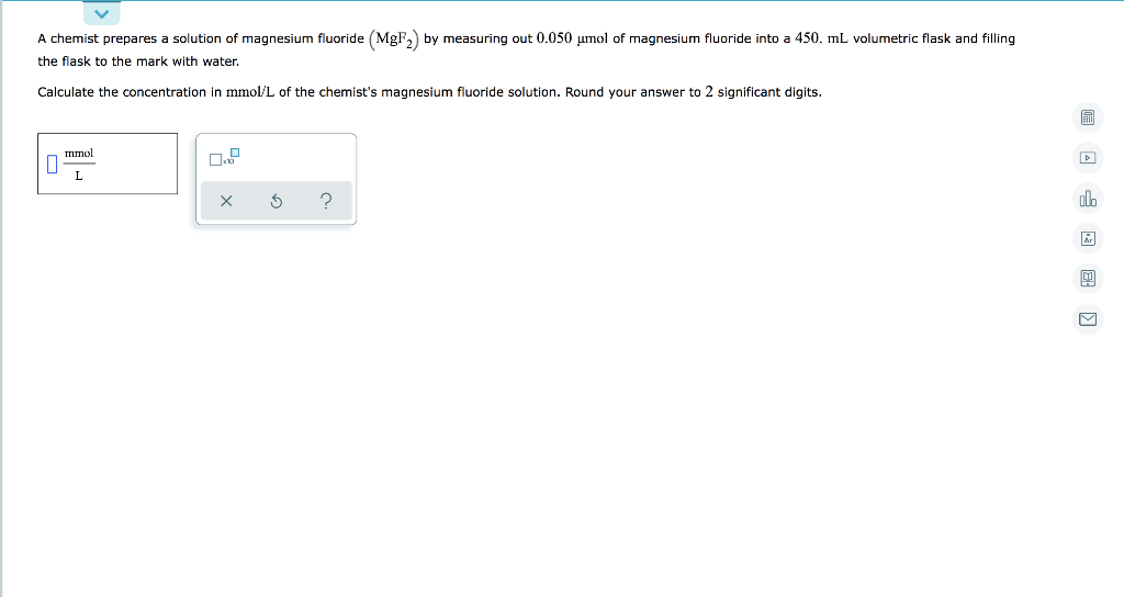 Solved A chemist prepares a solution of magnesium fluoride | Chegg.com