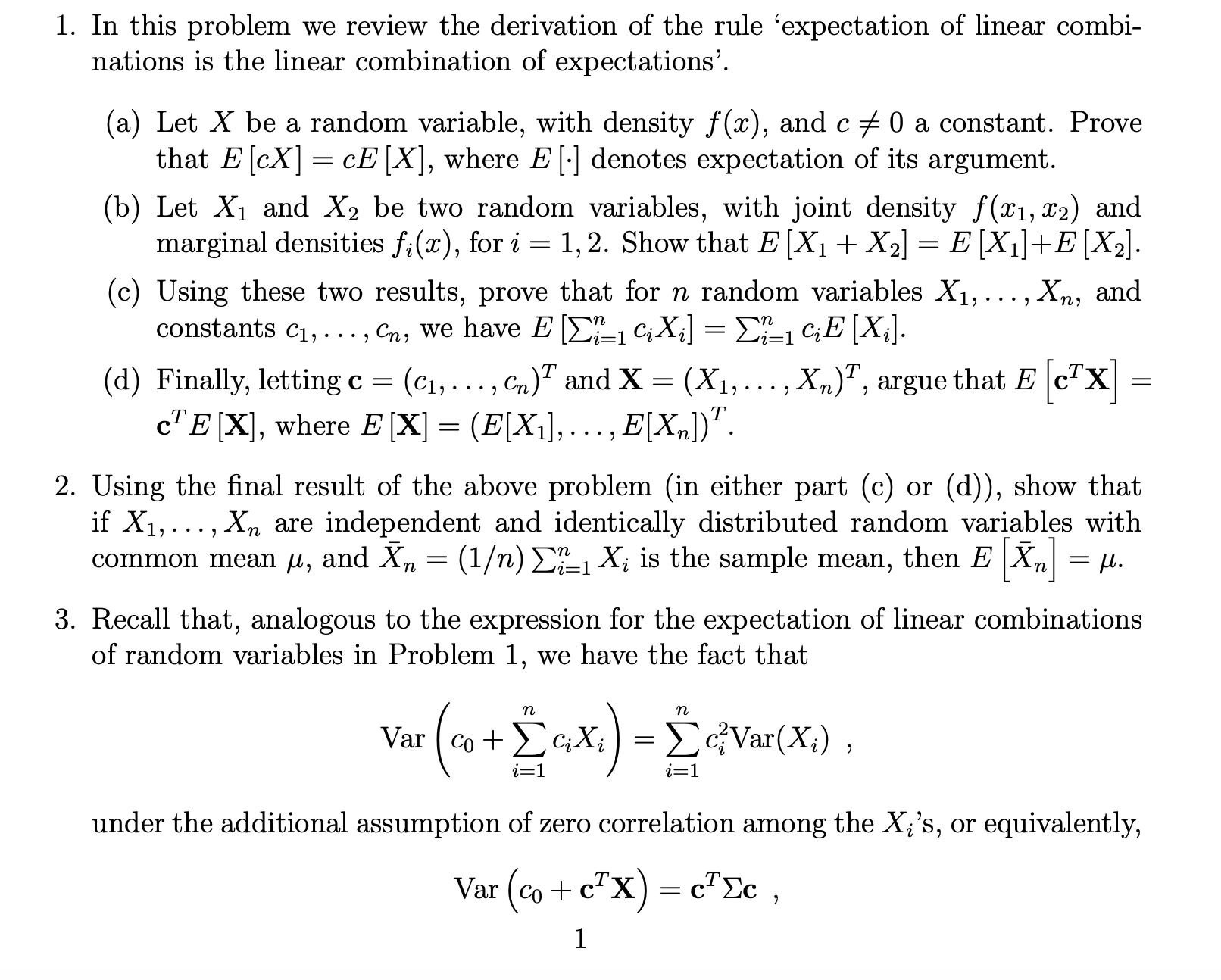 Solved where Σ=diag(σ12,…,σn2) and σi2=Var(Xi). Show that if | Chegg.com