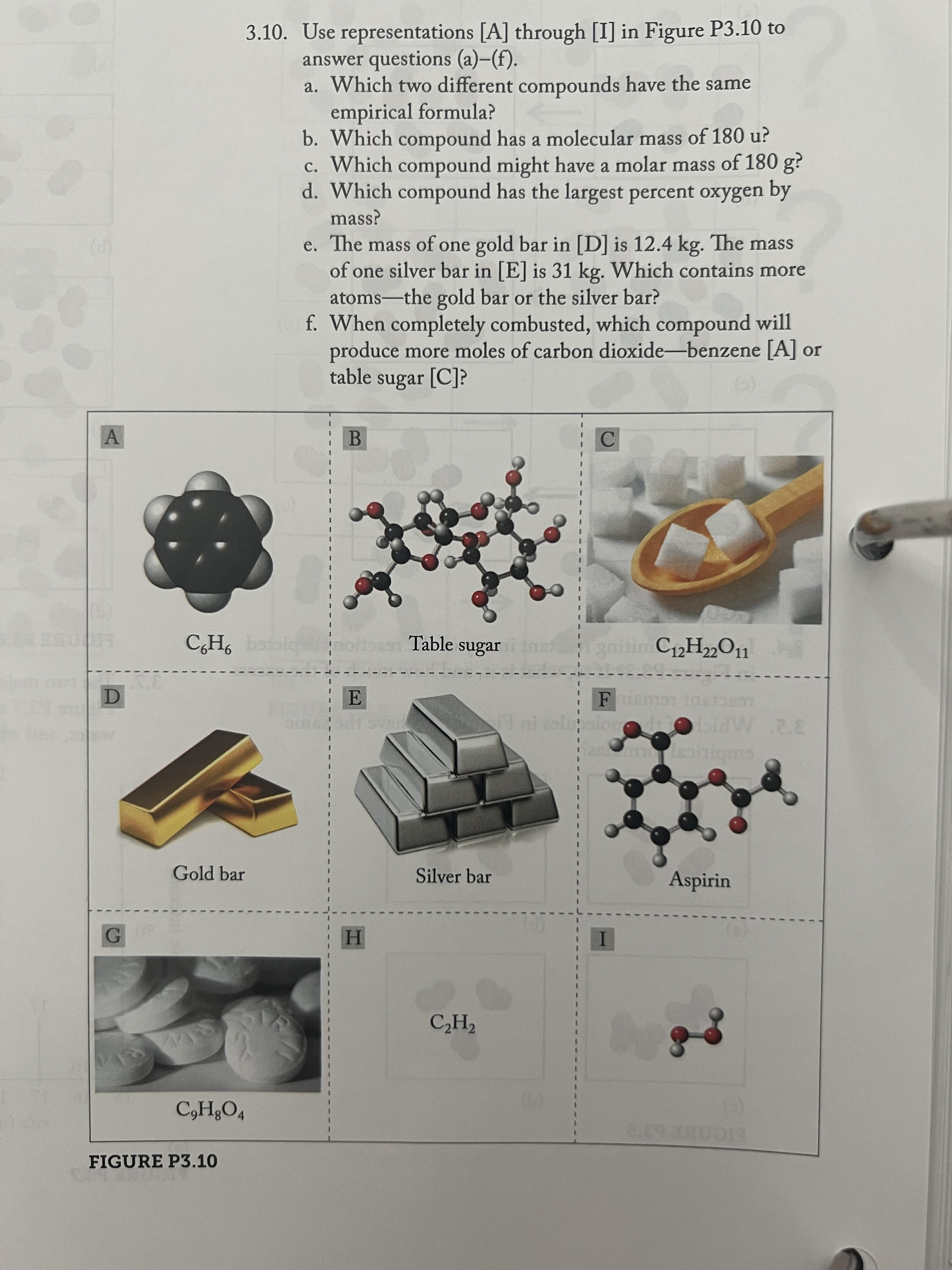 Solved 3.10. Use representations [A] through [I] in Figure | Chegg.com