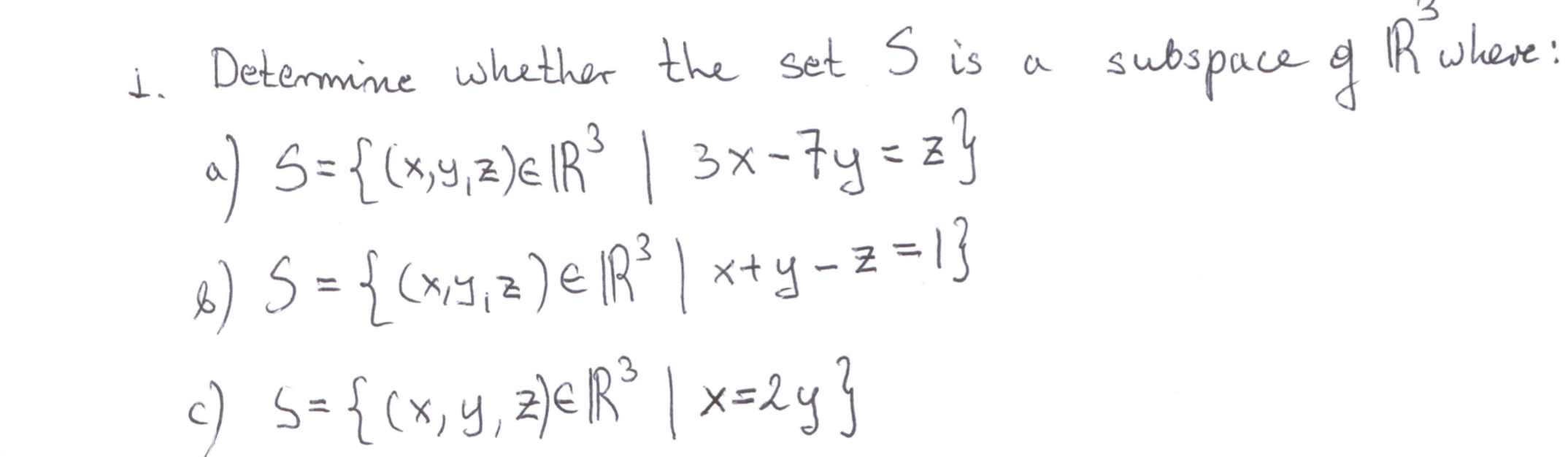 Solved subspace of R where: t. Determine whether the set S | Chegg.com