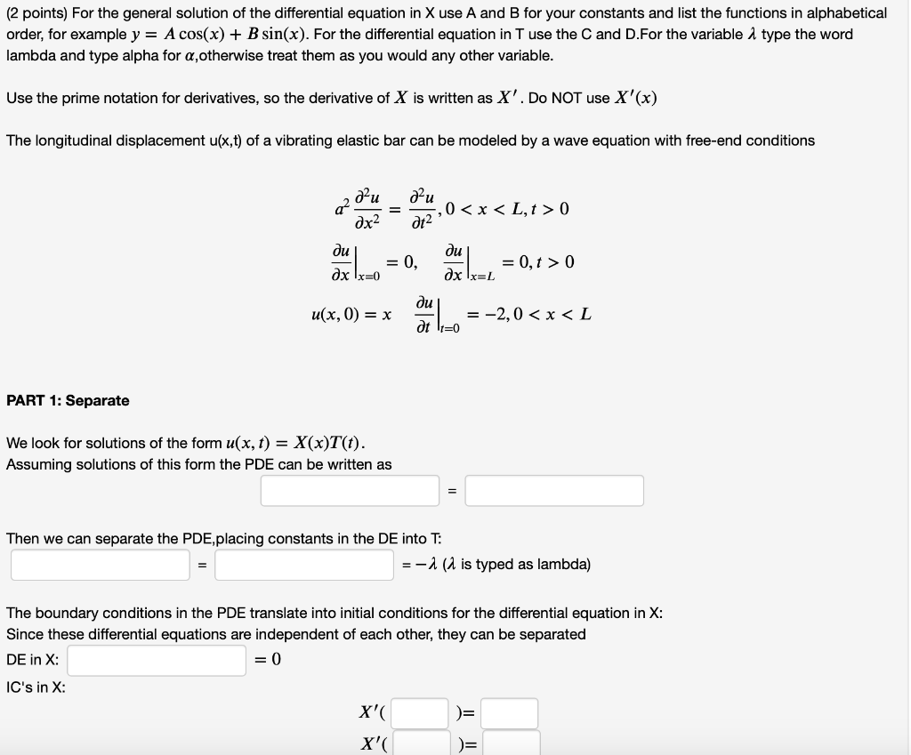 Solved For The General Solution Of The Differential Equation Chegg Com
