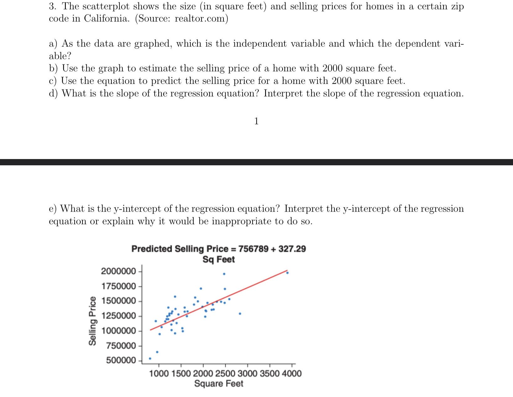 solved-3-the-scatterplot-shows-the-size-in-square-feet-chegg