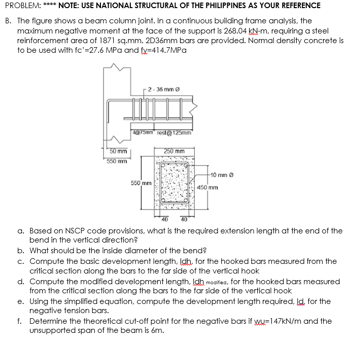 Solved PROBLEM: **** NOTE: USE NATIONAL STRUCTURAL OF THE | Chegg.com