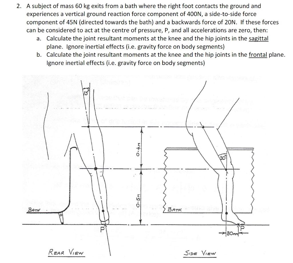 Solved A subject of mass 60 kg exits from a bath where the | Chegg.com