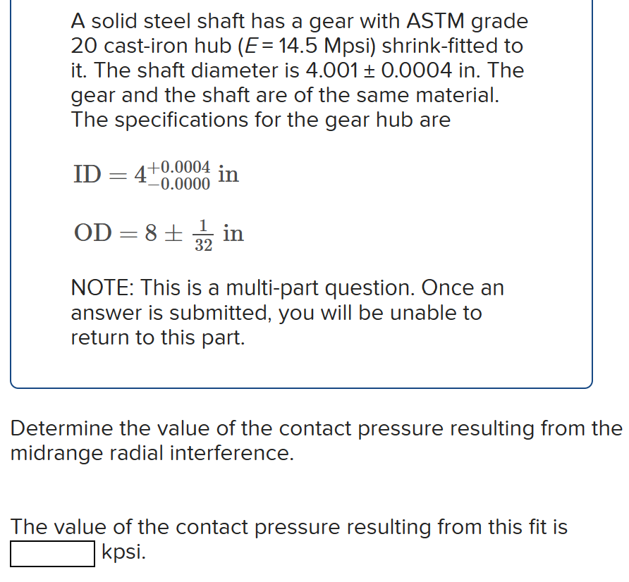 Solved A solid steel shaft has a gear with ASTM grade 20