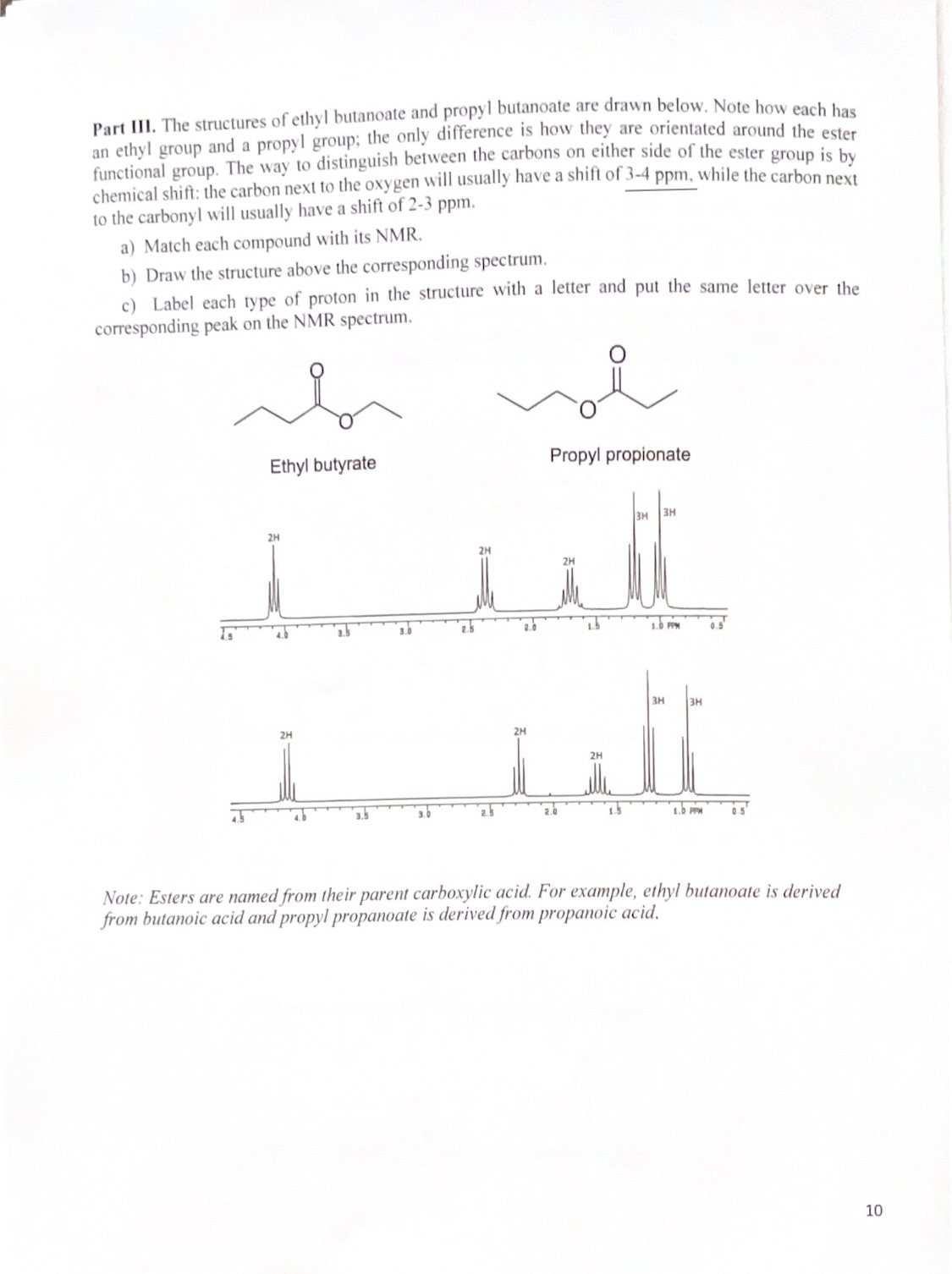 propyl propionate nmr