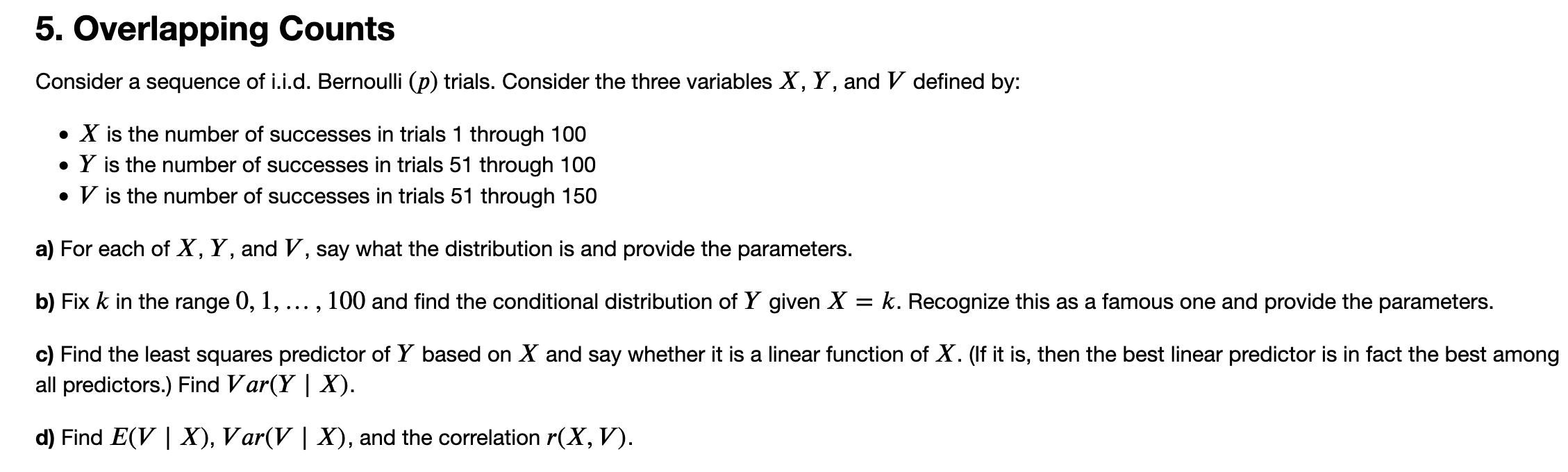 5 Overlapping Counts Consider A Sequence Of I I D Chegg Com