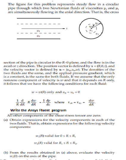 Solved The figure for this problem represents steady flow in | Chegg.com