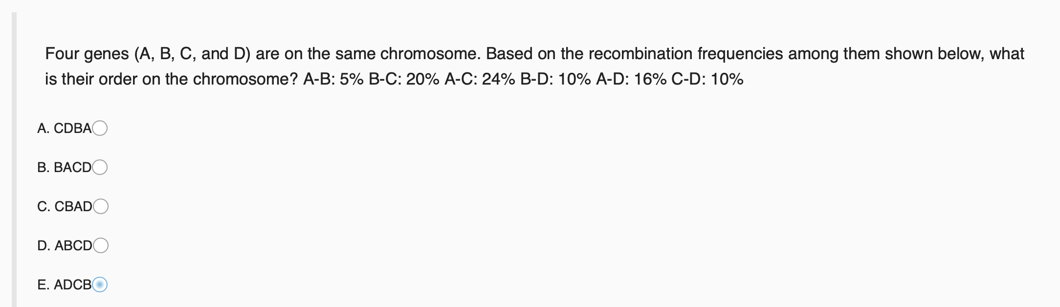 Solved Four Genes (A, B, C, And D) Are On The Same | Chegg.com