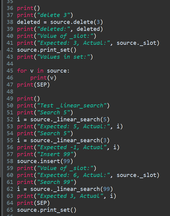 Solved def print_set(self): USE FOR TESTING ONLY Prints the | Chegg.com