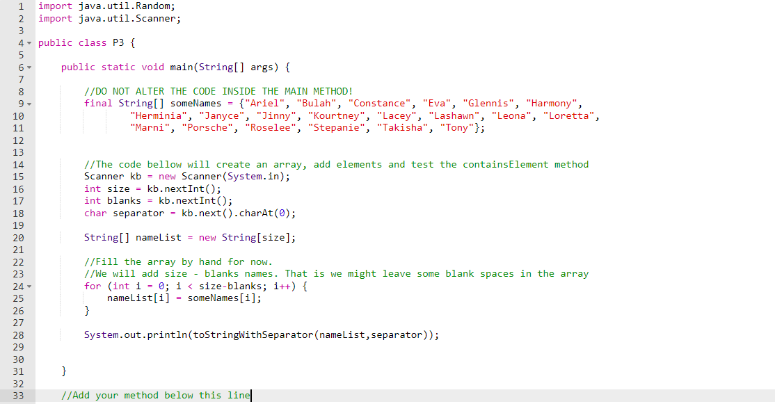 Solved You will implement the last method now. This method | Chegg.com