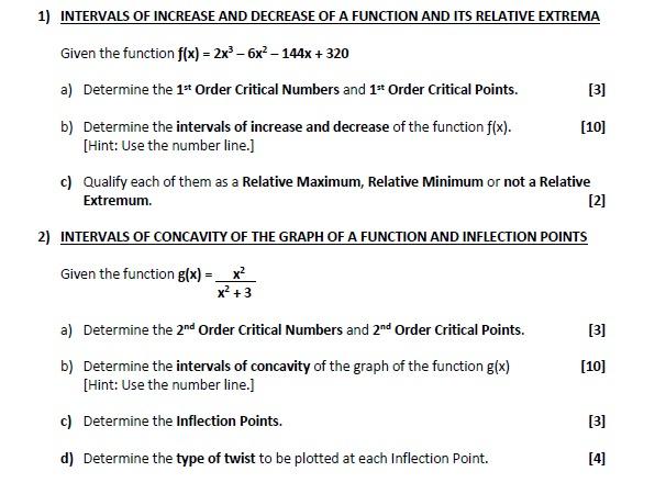 Solved 1) INTERVALS OF INCREASE AND DECREASE OF A FUNCTION | Chegg.com