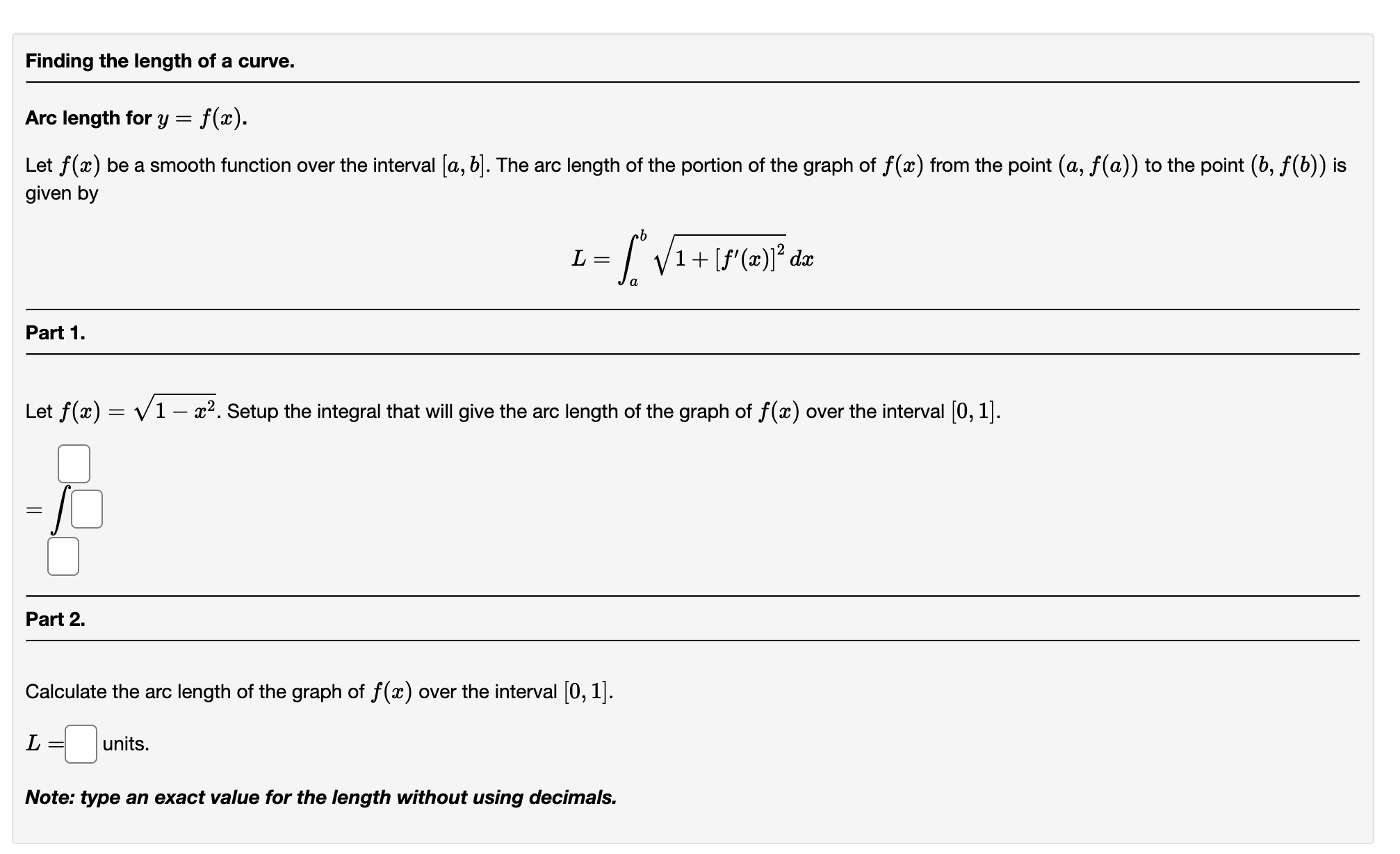 Solved Arc length for y=f(x). Let f(x) be a smooth function | Chegg.com