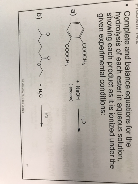 Solved Complete and balance equations for the hydrolysis of | Chegg.com