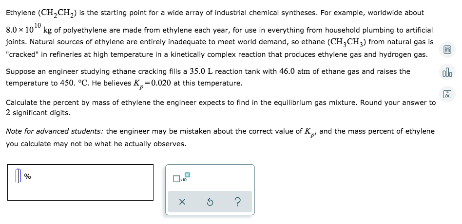 Solved Ethylene (CH2CH2) is the starting point for a wide | Chegg.com