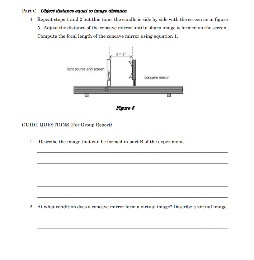 Solved PROCEDURE: Part A. Object Distance Greater Than The | Chegg.com