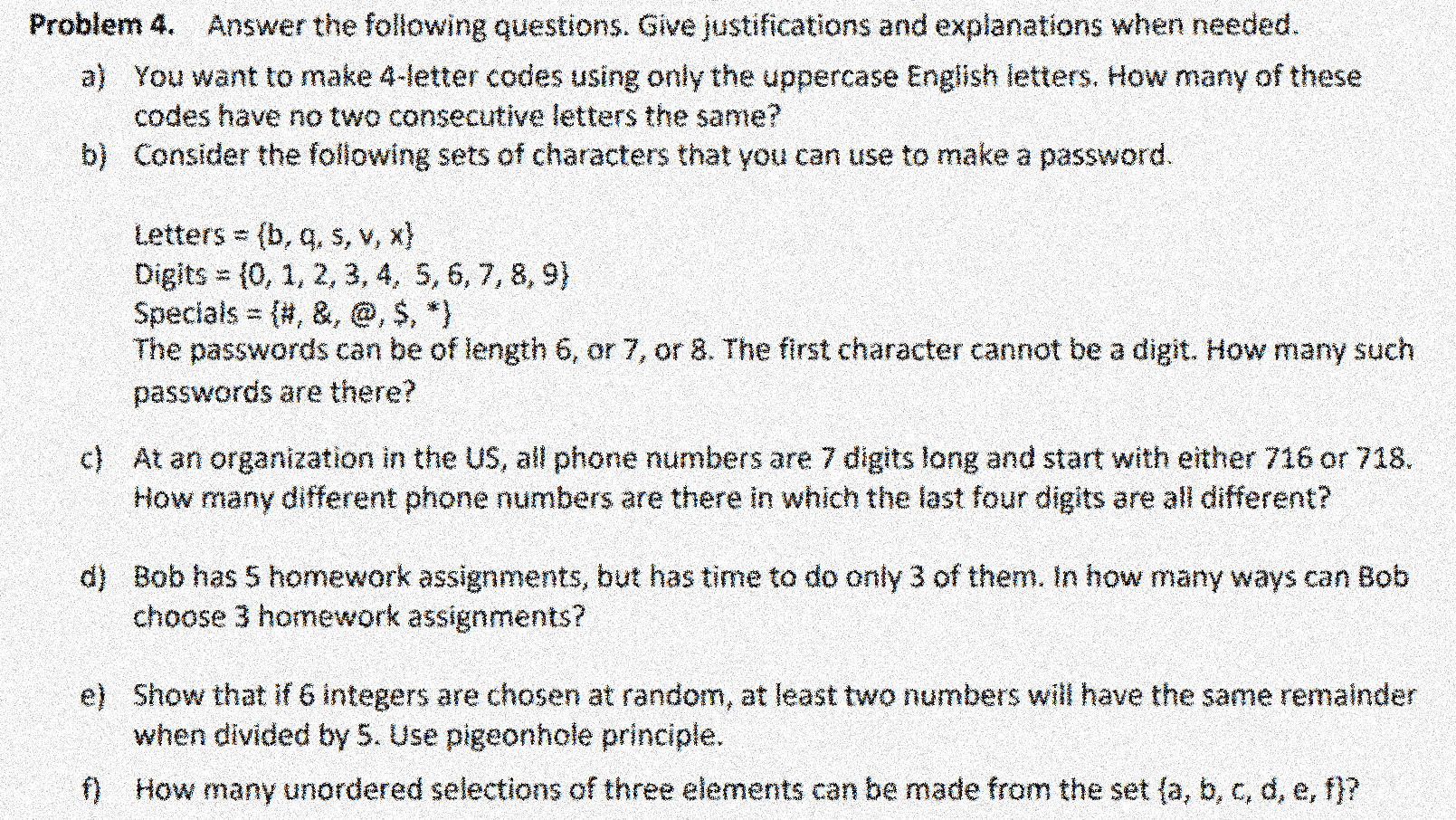 Solved (5\%) Problem 4: Anawer the following questions about