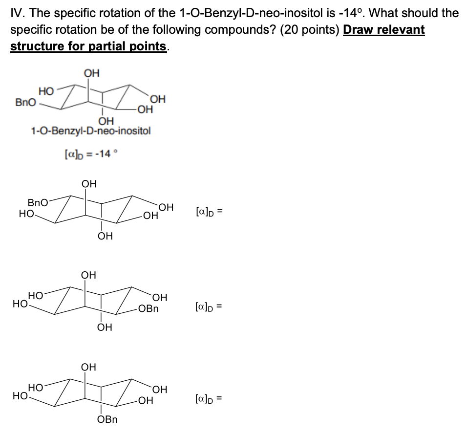 Solved Question: The specific rotation of the | Chegg.com