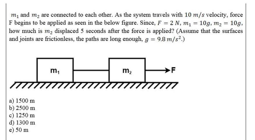 Solved my and m2 are connected to each other. As the system | Chegg.com