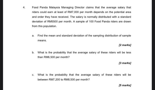 Solved Food Panda Malaysia Managing Director Claims That The Chegg Com