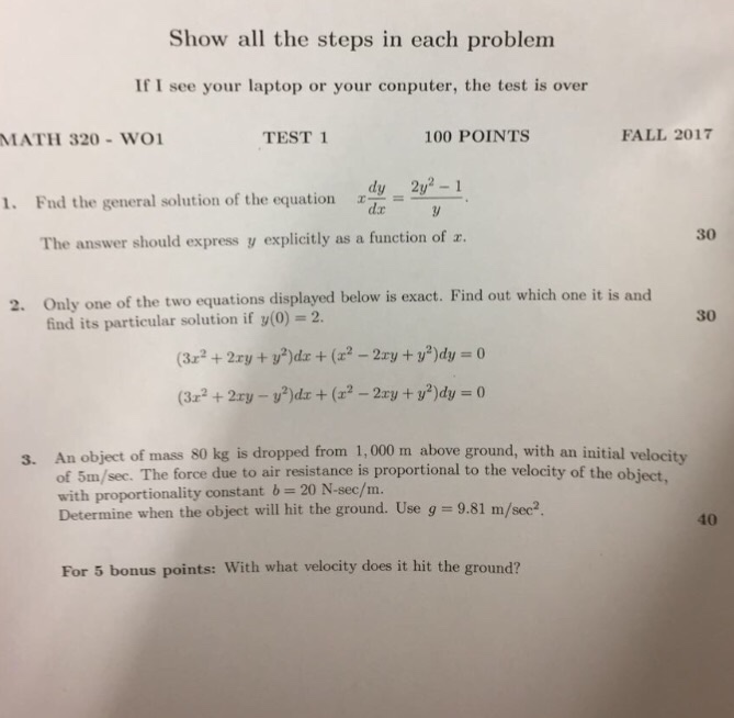Solved Show all the steps in each problem If I see your | Chegg.com
