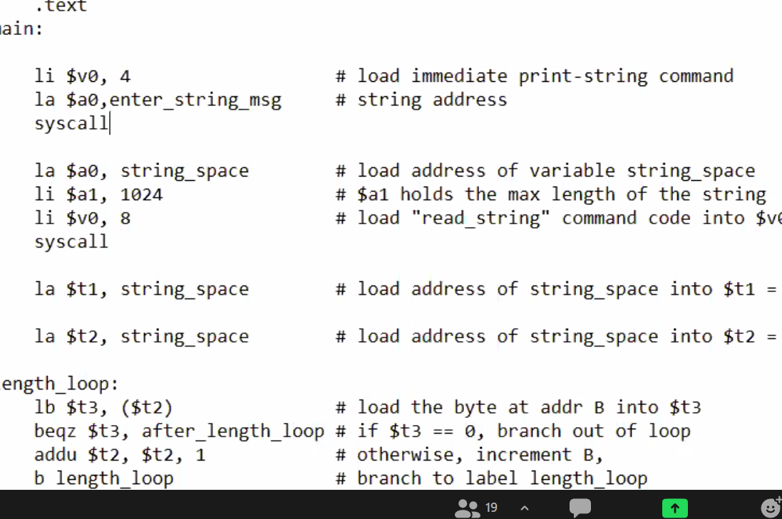 .text nain: li $v0, 4 la $a0, enter_string_msg | Chegg.com