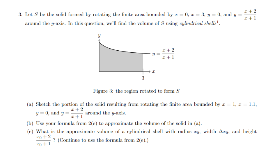 Solved 3. Let S be the solid formed by rotating the finite | Chegg.com