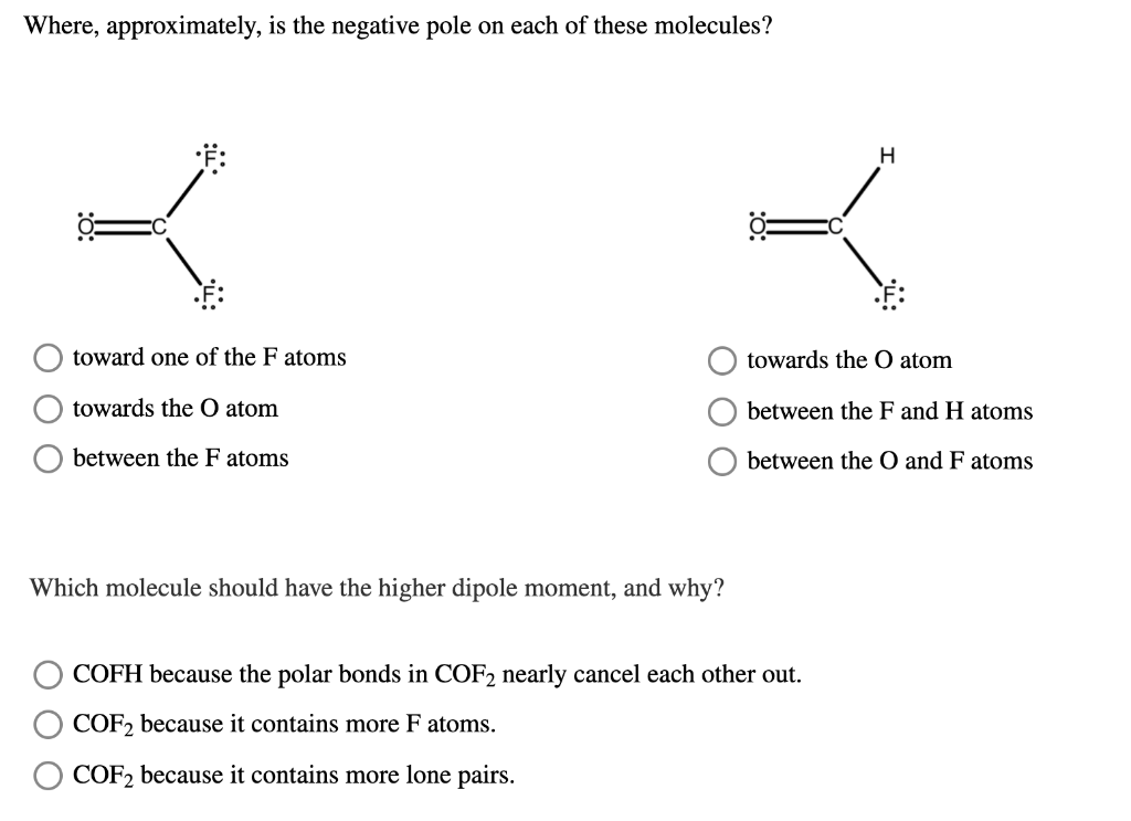 Solved Where, approximately, is the negative pole on each of | Chegg.com