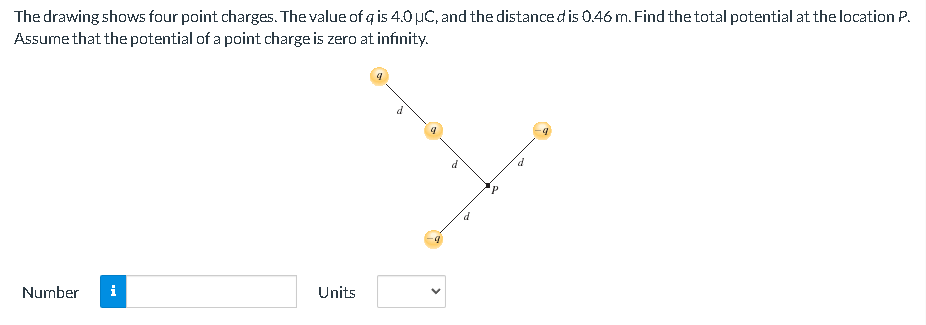 Solved The drawing shows four point charges The value of q Chegg com
