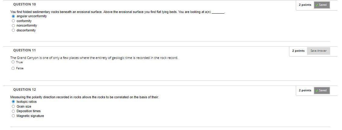Solved QUESTION 1 2 points Save Answer Relative dating and | Chegg.com
