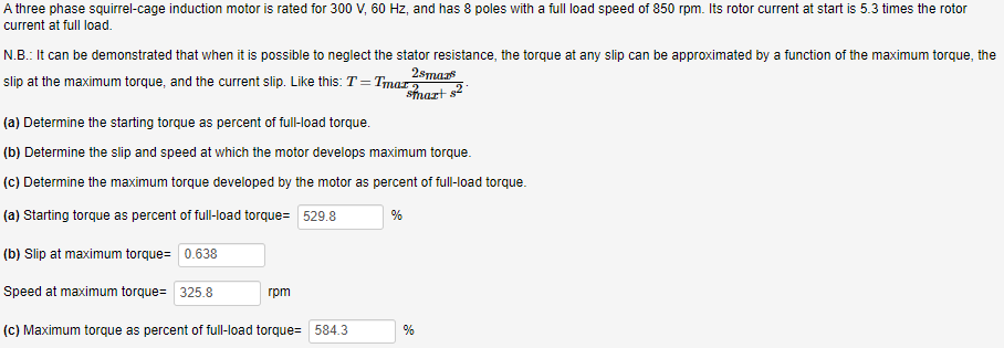 What is the difference between maximum torque and full load torque