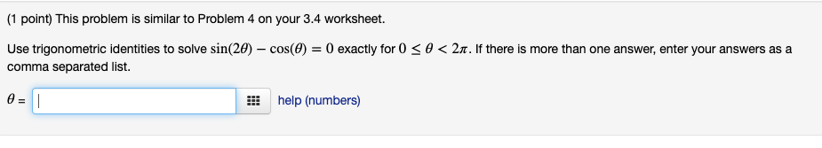 Solved (1 point) This problem is similar to Problem 4 on | Chegg.com