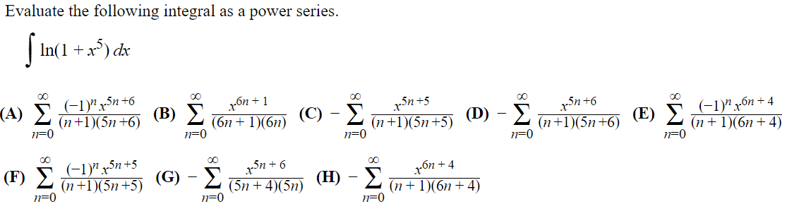 Solved Evaluate The Following Integral As A Power Series Chegg Com