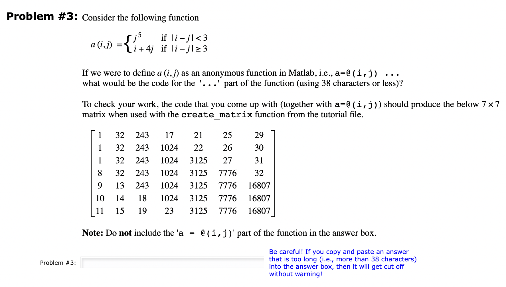 Solved Problem #3: Consider The Following Function If | Chegg.com