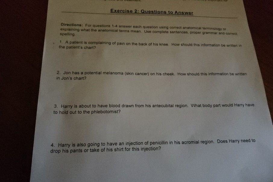 Questions ... Answer To Exercise Directions: Qu Solved: For 2: