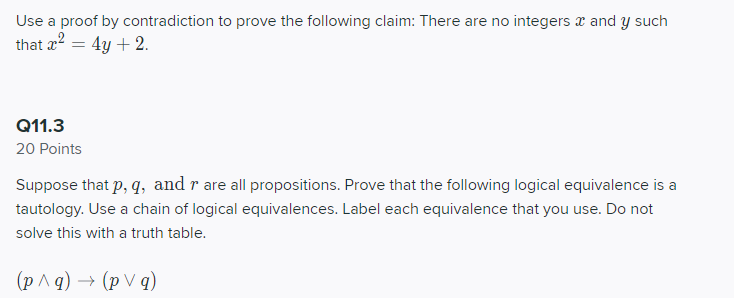 Solved Use a proof by contradiction to prove the following | Chegg.com