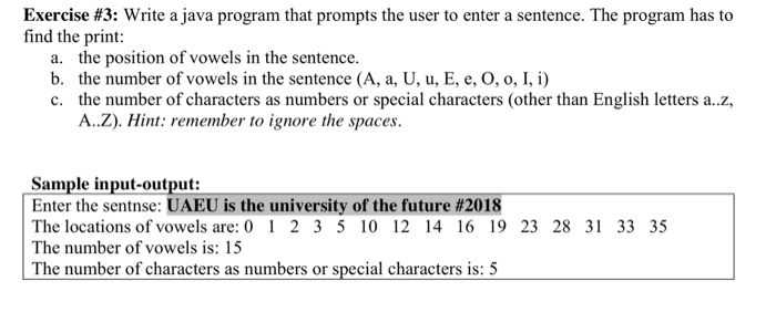 Solved Exercise #3: write a Java program that prompts the | Chegg.com