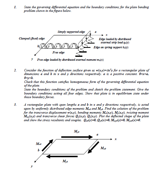 Solved 1. State the governing differential equation and the | Chegg.com