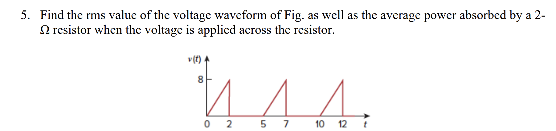 Solved Find the rms value of the voltage waveform of Fig. as | Chegg.com