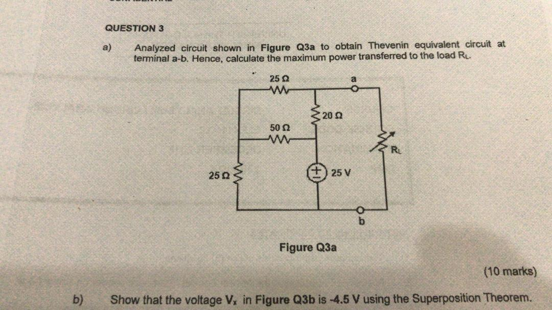 Solved QUESTION 3 a) Analyzed circuit shown in Figure Q3a to | Chegg.com