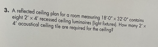 Solved 3. A reflected ceiling plan for a room measuring | Chegg.com