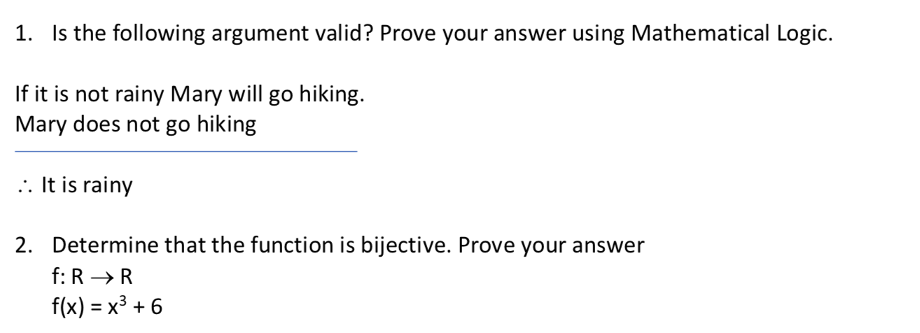 Solved 1. Is the following argument valid? Prove your answer | Chegg.com